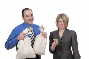 Rich Businessman Poor Businesswoman